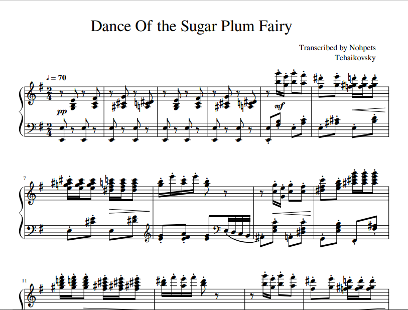 Tchaikovsky - Dance Of the Sugar Plum Fai for piano